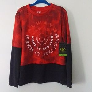 Athletic works boys xs/4-5 red/black graphic shirt and black pants with …